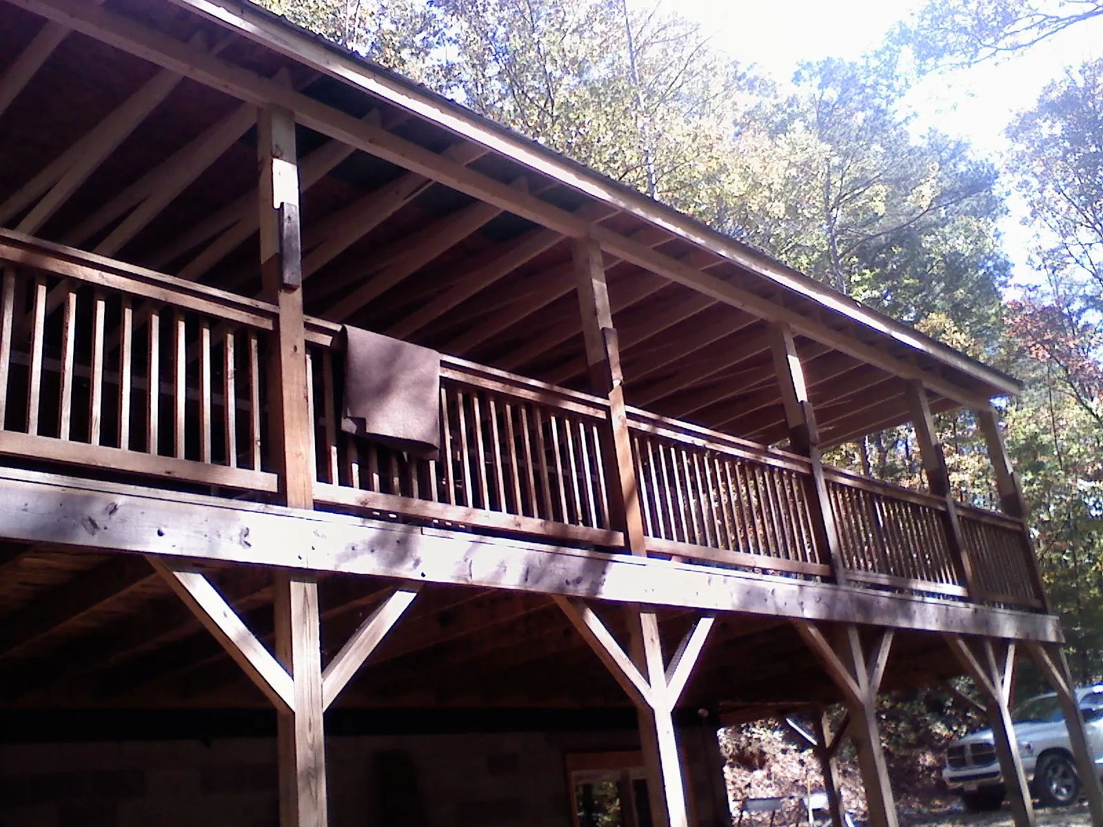 Timber framing under a new elevated porch and deck — Roof Leak Repair in Dietrich by Roofing Brothers